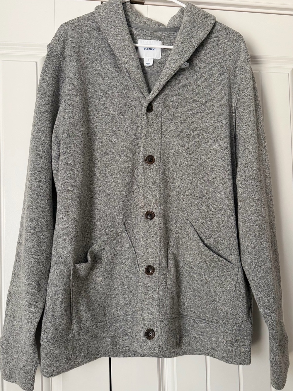 Old Navy Men's Light Gray Shawl-Collar Cardigan